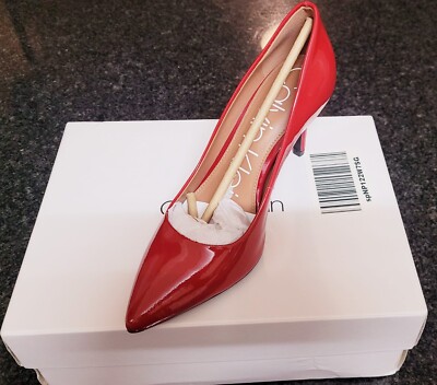 Calvin klein Red Gayle Pump UK4-US5 Women's High Heel Shoe NIB
