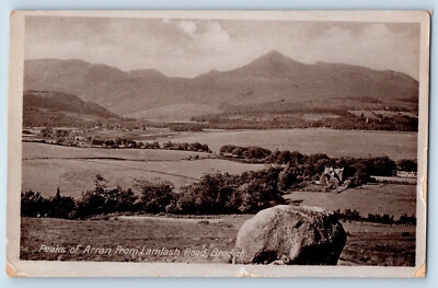 Isle of Arran Scotland Postcard Peaks of Arran from Lamlash Road Brodick c1920's