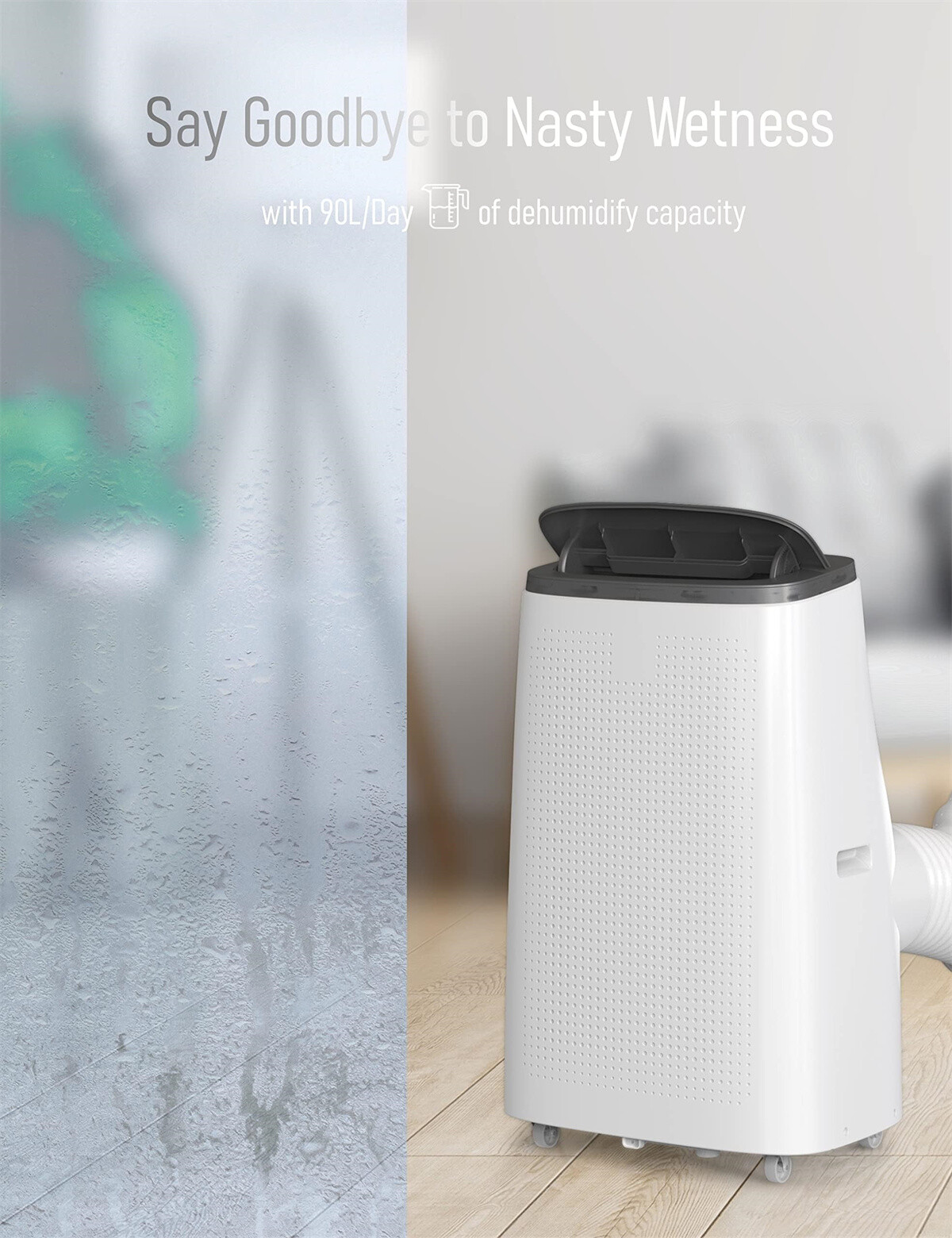 📱14,000 BTU Portable Air Conditioner for Large Room up to 750 Sq.Ft 24H Timer