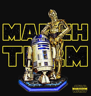 C3P0 and R2D2 Diorama resin scale model kit unpainted 3d print