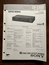 Sony EV-S800 Video 8 VCR Video Cassette Service Manual Original Genuine