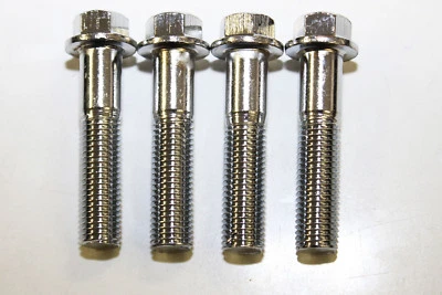 M10 Fine Pitch (1.25) Steel Chrome Flanged Hex bolts 45mm-80mm( pack of four)
