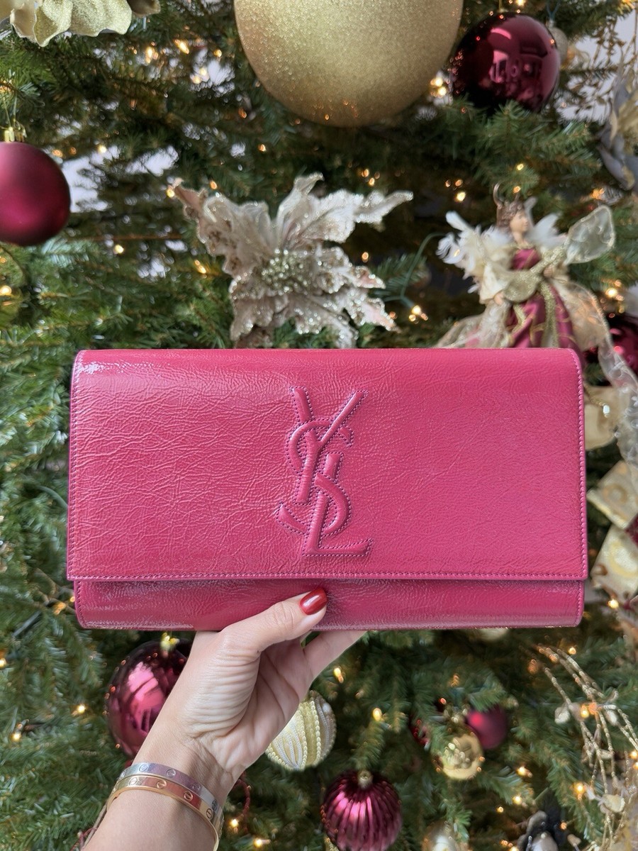 YSL Saint Laurent Patent Leather Large Belle de Jour Fleur