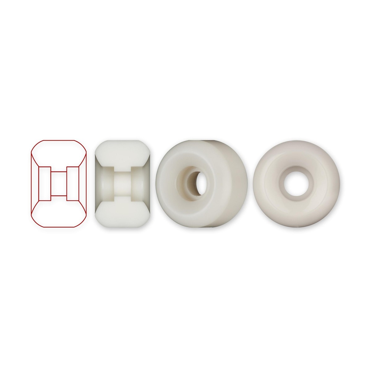 Powell Peralta Dragon Formula Skateboard Wheels, White, 54mm x