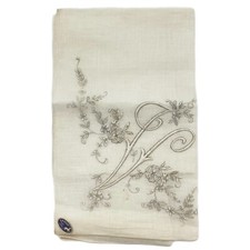 Vintage Gazelle Handkerchief Hankie Embroidered Ivory Original Sticker 13x13  