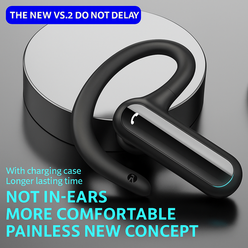 Bluetooth 5.3 Earpiece Wireless Headset Driving Trucker Earbuds Headphones Mic