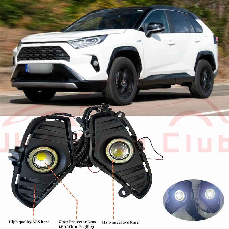 For 2019-2025 Toyota RAV4 LED COB Halo Ring Angel Eye Driving Fog