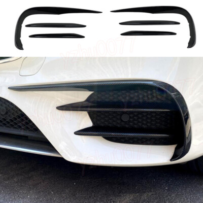 For 2017-20 Mercedes-Benz E-Class E 300 Sport Sedan Carbon Look Front Wind Knife