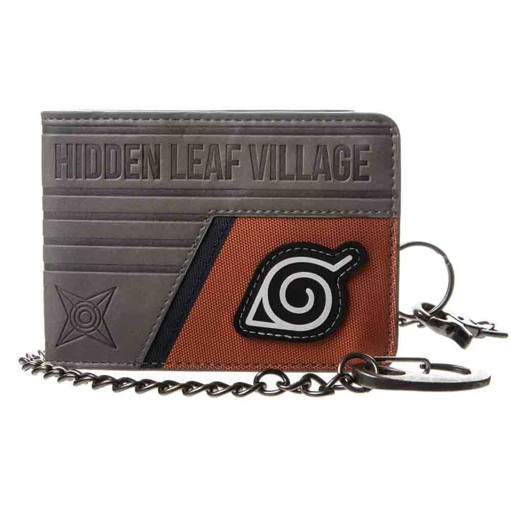 Naruto Wallet Hidden Leaf Village Bifold Chain Wallet Anime Fan Gifts