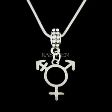 ~Transgender Symbol Transsexual Sign Pride Gender Inclusive Queer LGBTQ Necklace