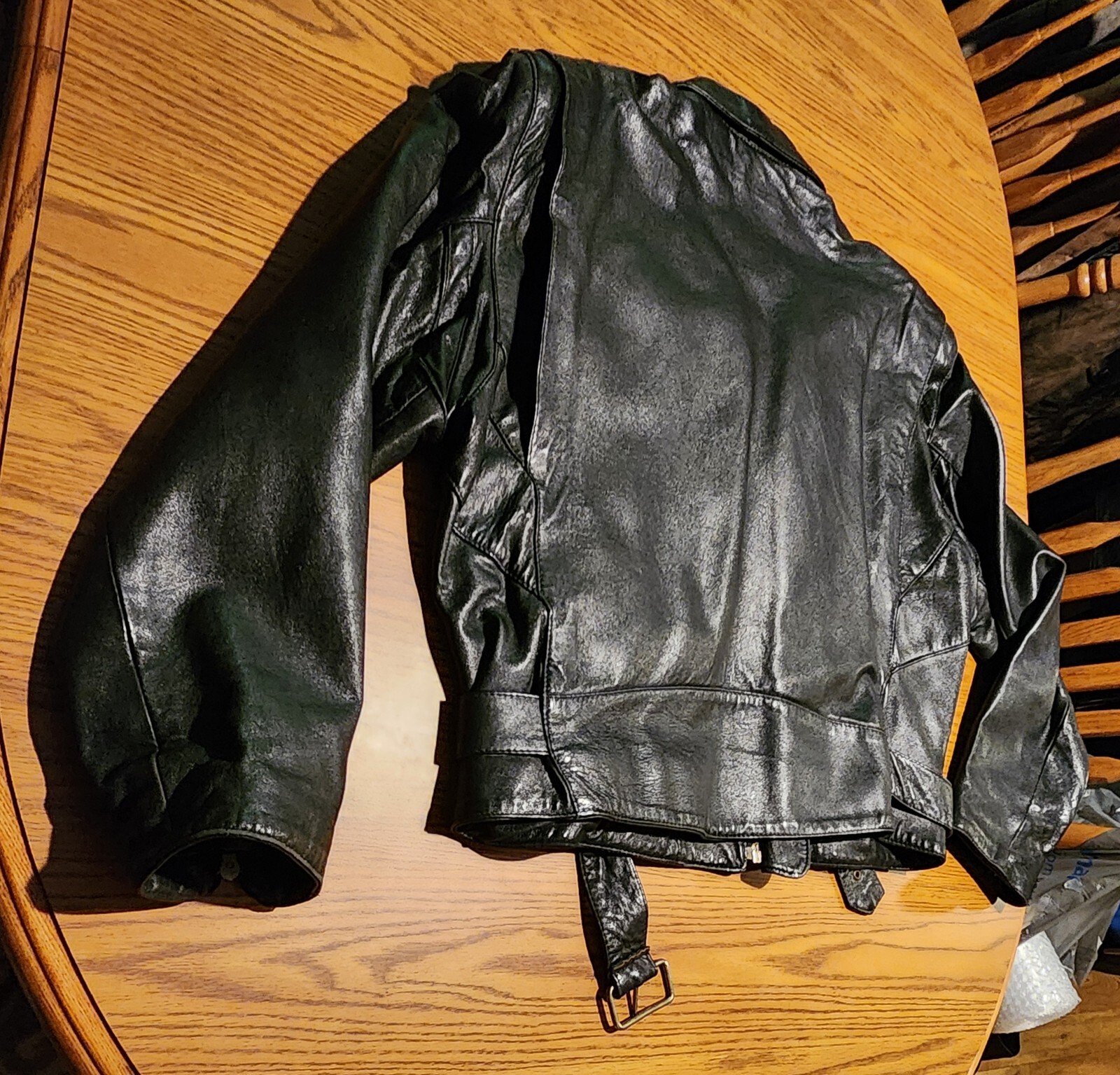 Perfecto Style English Leather "Q" Brand Jacket Sz M Made In England. EUC.