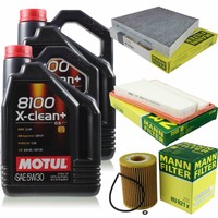 Mann Inspektionspaket 10L Motul 8100 X-Clean+ 5W-30 FüR Mercedes-Benz E-Klasse