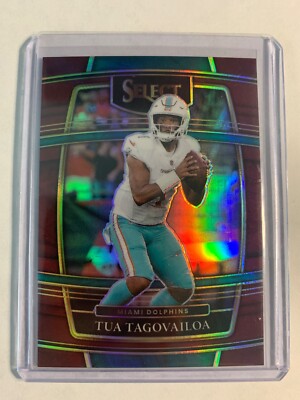 2021 Panini Select Concourse Red Prizm #22 Tua Tagovailoa #D /149 Dolphins