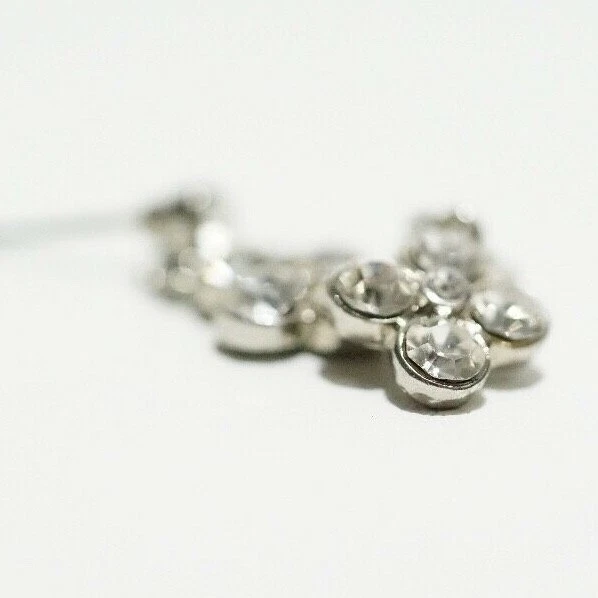 Joseph Esposito Ashley Classics - Silver Tone Dangling Crystal Clover Earrings  Foto 3 de 3