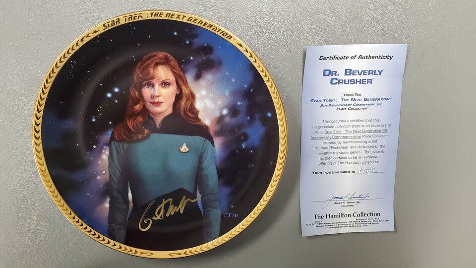 Star Trek:TNG Next Gen 5th Anniv Hamilton Plate Set- Autographed