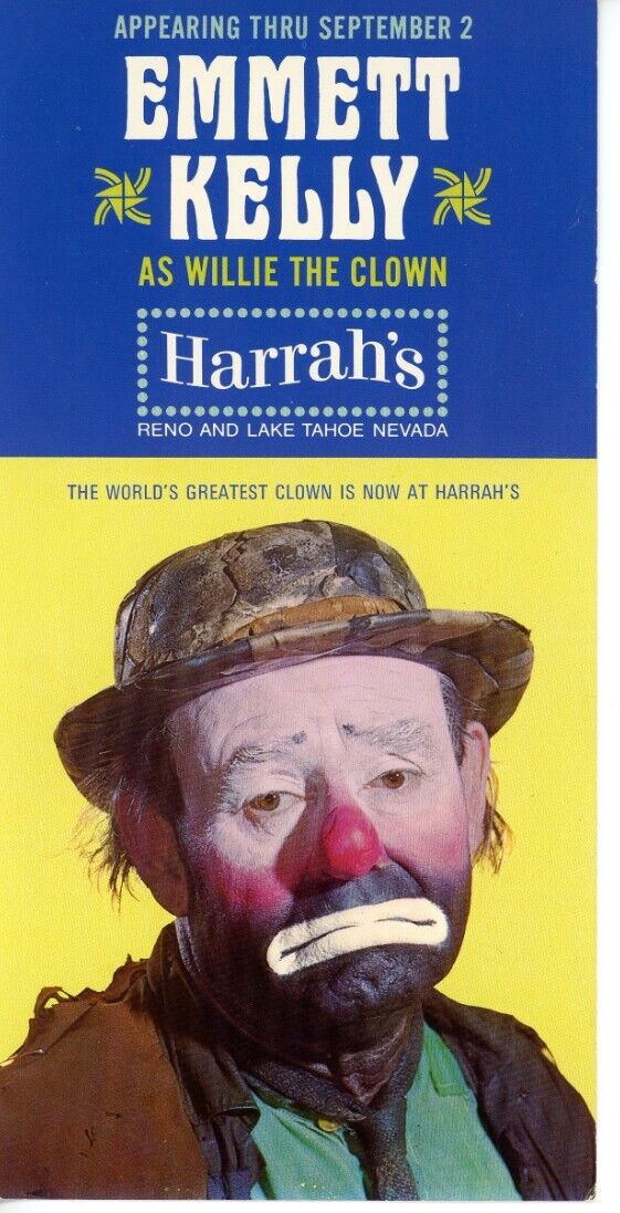 Autographed Pamphlet Emmett Kelly Circus clown character "Weary Willie"