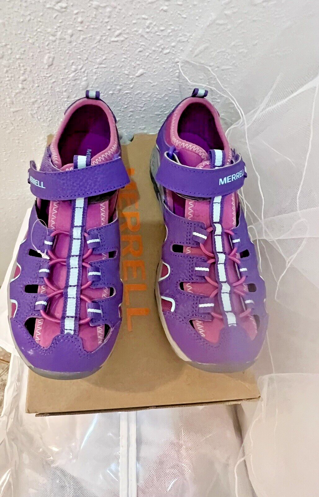 Merrell Big Kid's Hydro H2O Hiker Jr sandalo ragazza taglia 6 MP viola pelle rosa
