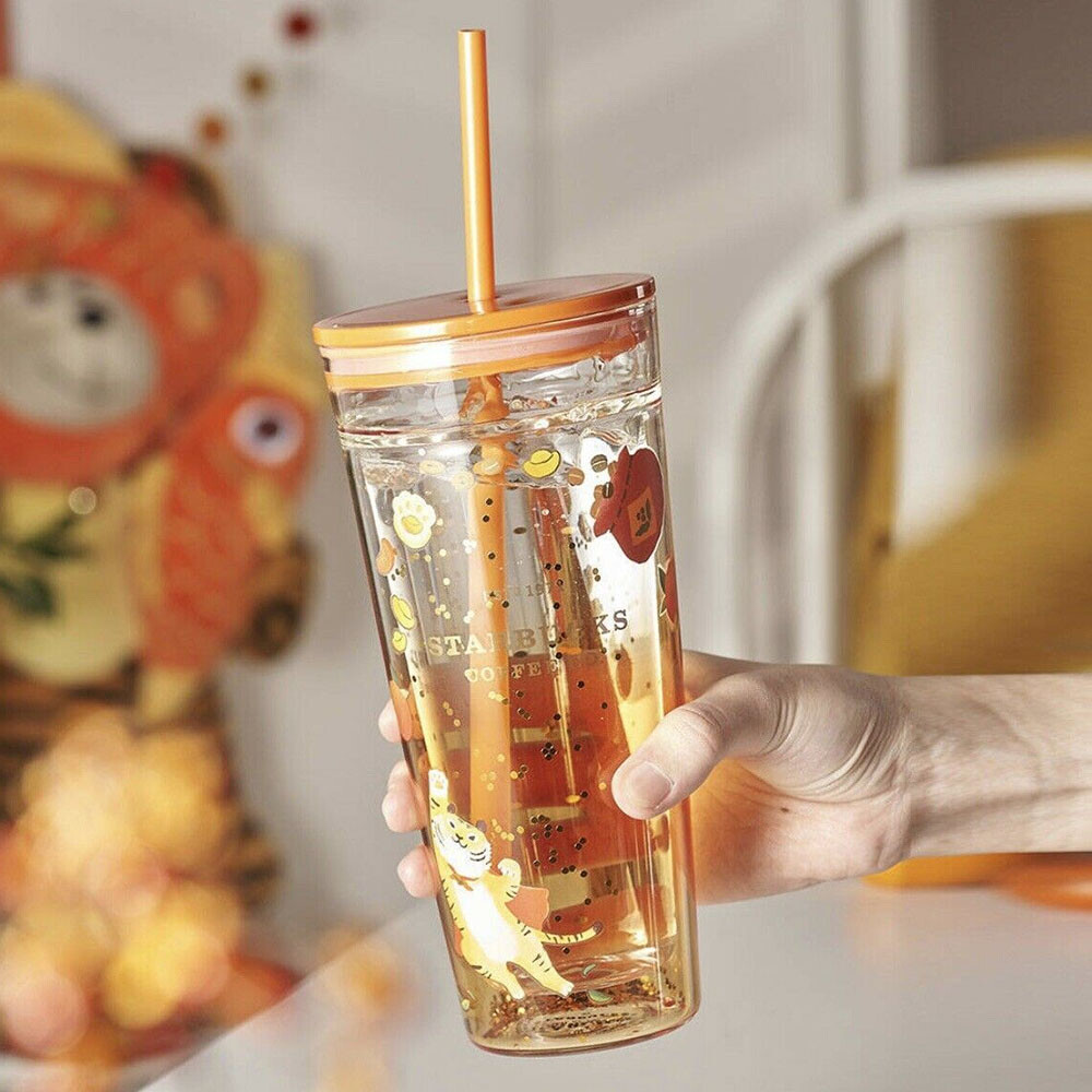 Starbucks China 2022 Year of the Tiger 20oz Glitter Glass Cup