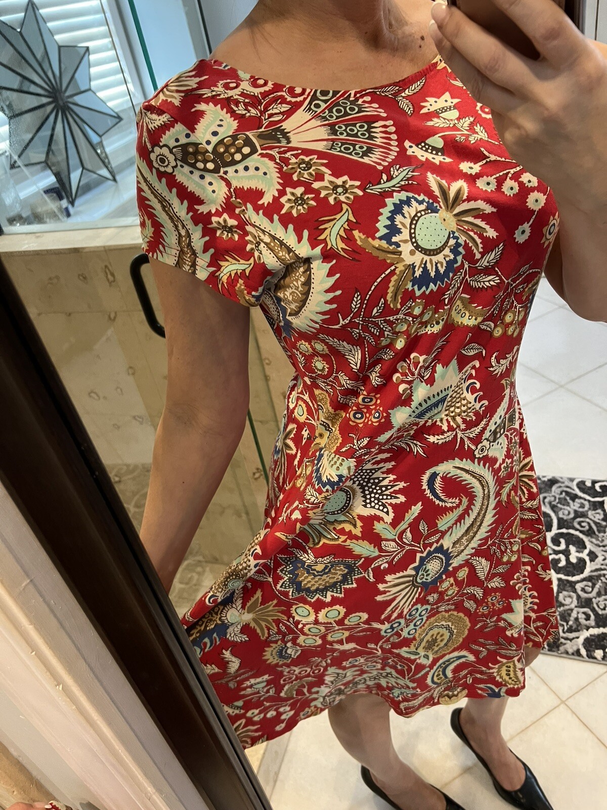 Chaps Women's Size XL Red Short Sleeve Fit Flare … - image 1