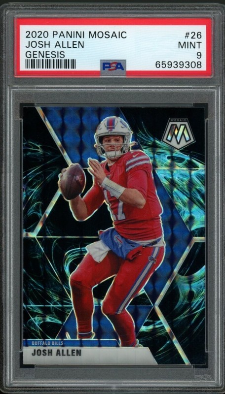 2020 Panini Mosaic Josh Allen Genesis Case Hit SSP #26 Buffalo Bills PSA 9 Mint