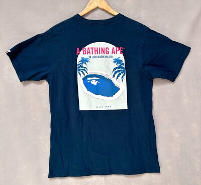 A Bathing Ape BAPE Shirt Mens Large Blue Resort Pool Tee