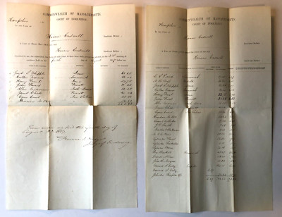 1857 Quabbin Towns DANA ENFIELD GREENWICH etc. Insolvent Debtor Court Documents