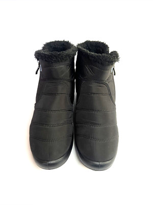 Black Warm Winter Ankle Boots Women Size 8