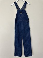 Vintage Oshkosh B gosh Vestbak Overalls Floral Denim Girls Size 14 L