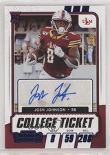 2021 Contenders Draft Picks College Game Ticket Blue 23/99 Josh Johnson Auto 0l1