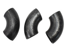 Lot of 3 PSI Butt Elbow 90° Carbon Steel Long Radius 2" Black Pipe Fittings