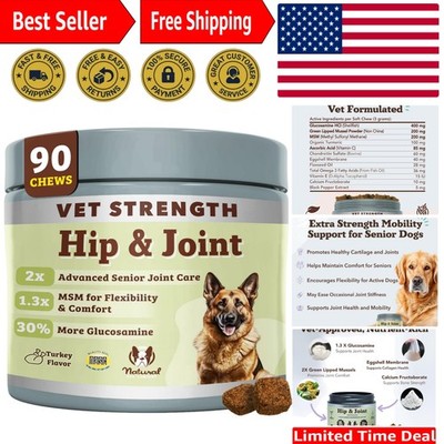 Vet Strength Hip & Joint Chews for Senior Dogs 90ct Joint & Flexibility Suppo...