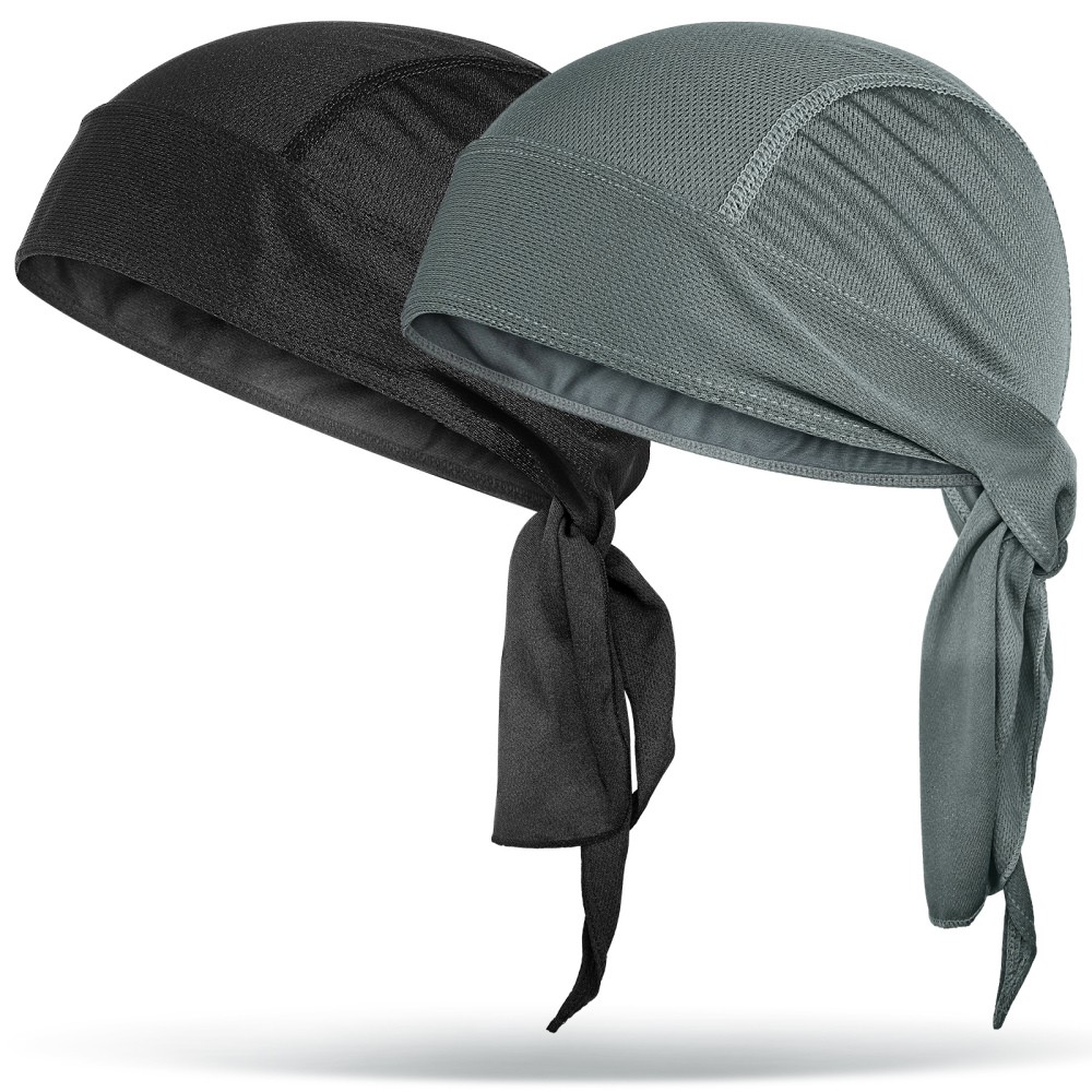 2-Pack Skull Bandana Cap for Men - Breathable Quick-Dry Sun Protection for Cycling & Outdoor Activities