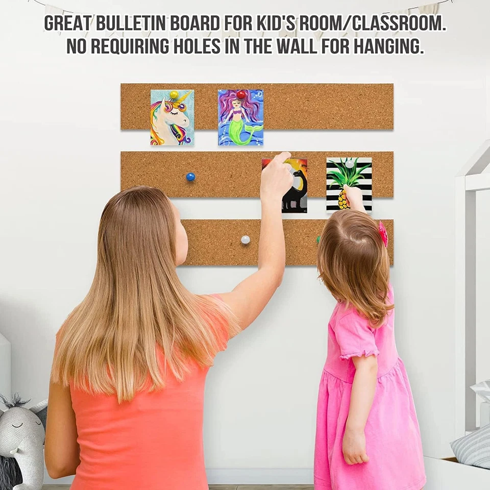 6 Pack Pinnwand Kork Selbstklebend Brett Streifen Selbstklebendes Kleines Brett - Bild 4 von 4