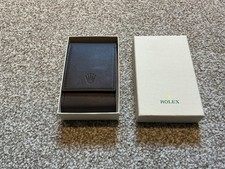 Rolex Brown Leather Watch Travel Case Pouch With Cushion New In Box 