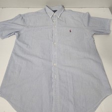 Ralph Lauren Men's Classic Fit Blue/White Stripe SS Dress Shirt 2XLT