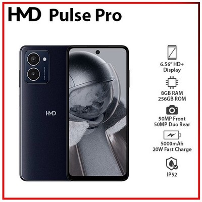 (New) HMD Pulse Pro 8GB+256GB BLACK Unlocked Dual SIM Android Mobile Phone