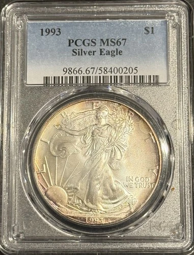 1993 American Silver $1 Eagle PCGS MS67