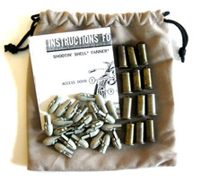 12 Mattel Shootin' Shells w/24 Gray Bullet Tips In Drawstring Bullet Pouch