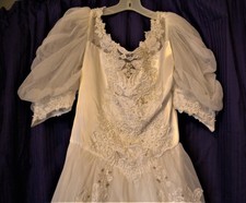 vintage 1990 formal long tail wedding dress size 12
