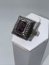 Vintage Sterling Silver 925 Amethyst Ring Size 8.75