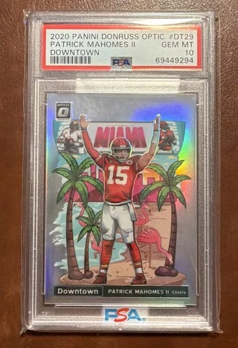2020 Panini Donruss Optic Downtown Insert Patrick Mahomes II Chiefs DT-29