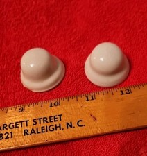 Lot of 2 Vintage White Ceramic Toilet Bolt Covers