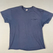 VTG Hanes Pocket T Shirt Fits Medium Distressed Faded 1990s Blank Made in USA