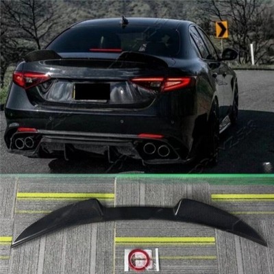 Real Carbon Fiber Rear Trunk Lip Spoiler Wing For Alfa Romeo Giulia 2017-2024