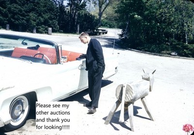 1950s LUXURY CONVERTIBLE CAR RED BORDER KODAK KODACHROME 35mm Photo Slide c128