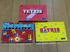Tetris + Tetris Flash + Hatris 3 Titles Lot CIB Nintendo Famicom FC Japan import
