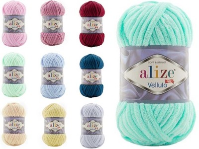 5 x 100g ALIZE Velluto Chenillegarn Flauschig Chunky Samtwolle