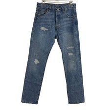 Levi s 501 Original Jeans High Rise 29x32 Regular Straight Distressed Buttonfly