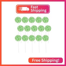 Green and White Swirl Pops Suckers - 24 Individually Wrapped Lollipops - St. Pat