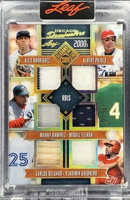 2025 Leaf Seasons in the Sun Pujols, Rodriguez, Guerrero, Ramirez, Jersey /30